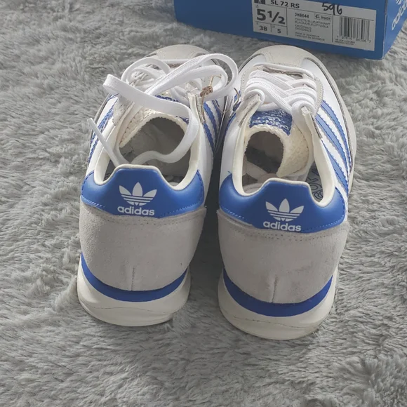 Adidas Kids White and Blue Sneakers - Picture 5 of 10